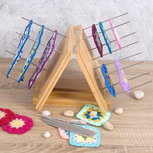 Tabla de Bloqueo de Bambú para Crochet con Clavijas y Accesorios, Tabla de Tejer para Cuadrados de <span class=keywords><strong>Abuela</strong></span>, <span class=keywords><strong>Regalo</strong></span> para <span class=keywords><strong>Abuela</strong></span> y Mamá - Product Image 5