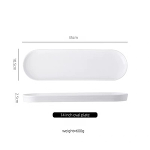 Platos y Vajillas de Sushi Modernos de Melamina, Ovalados, Blancos, Irrompibles, Ligeros y Ecológicos, Personalizados de Fábrica - Product Image 2