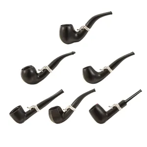Hot Sale Factory Direct New Arrival Ebony Smoke pipe High Quality Crafts Handmade Fancy Carved Durable Wooden Smoking Pipe