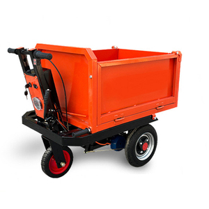 Chariot à main en acier rouge avec benne basculante fermée, cadre 4x6, chariot de transport industriel pour matériaux, durable, revêtement en poudre - Product Image 6