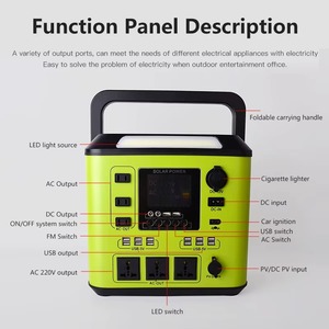 Station de batterie au lithium LiFePO4 portable 600W avec contrôleur MPPT, générateur solaire à onde sinusoïdale pure, adaptateur CA Type C - Product Image 5