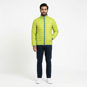 Hot Product Lightweight Stylish Men <b>Slim</b> <b>Fit</b> Canvas Puffer <b>Jacket</b> with Front Logo High Street Style for Sale - Product Image 1