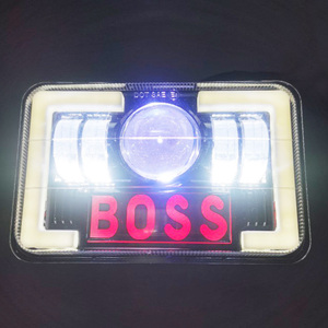 Phares à lampe carrée de 5 pouces phare de voiture oeil d'ange modèle <span class=keywords><strong>Boss</strong></span> pour moto Harley Honda Yamaha Compatible avec Wrangler - Product Image 5