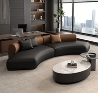 Zeitgenössische U-förmige Sessel Gebogene Lounge-Sofas für Büro, Hotel-Lobby, Wohnzimmer, Wartebereich Leder-Sofa Couch