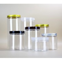 Bocal en plastique PET transparent pour emballage alimentaire Option de logo personnalisé pour collations Bonbons pour biscuits