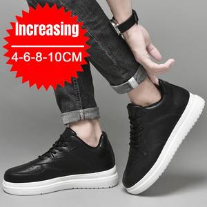 Dropshipping logotipo personalizado aumento de zapatos deportivos versión coreana cuero blanco altura aumento hombres zapatillas ascensor - Product Image 6