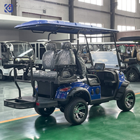 Voiturette de golf électrique homologuée pour la route, 4 places, avec pare-brise, ceintures de sécurité, éclairage LED, batterie au lithium, vente en gros