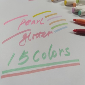 Ensemble de surligneurs scintillants pour étudiants, 15 couleurs nacrées brillantes, surligneurs scintillants en forme d'étoile - Product Image 3