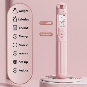 <span class=keywords><strong>Corde</strong></span> à <span class=keywords><strong>sauter</strong></span> intelligente sans fil à cinq boutons, longueur 3M, pour fitness à domicile, avec fonction de comptage, double usage, lestée - Product Image 2