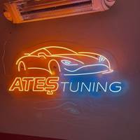 Lampu Neon Kustom Logo Merek Mobil Portabel Bertenaga USB Lampu Neon Tipis Ringan untuk Hiasan Pajangan Salon Mobil Dalam Ruangan