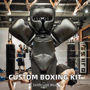 Top Selling Customizable PVC Comfortable Boxing Sparring Set Gloves <b>Head</b> Gear Groin Guard Custom Brand High Quality <b>Training</b> Kit - Product Image 2