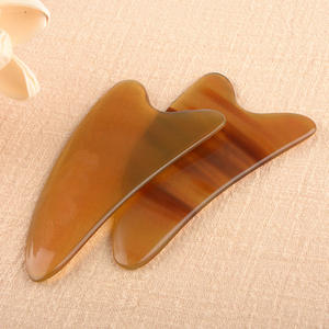 Alat Pijat Gua Sha Batu Tanduk Sapi Desain Baru Grosir, Alat Pijat Wajah dan Tubuh dari Batu Gua Sha Alami - Product Image 5
