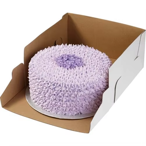 Diseñe su propia caja de embalaje de pastel pequeño de papel de ventana transparente cuadrado nuevo Cajas de pastel personalizadas al por mayor