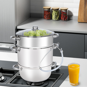Vaporiera in Acciaio Inox a <span class=keywords><strong>3</strong></span> Livelli con Coperchio in Vetro, Capacità 8L, per Frutta e Verdura - Product Image 2
