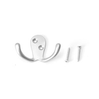 Porte-chapeaux mural en alliage de zinc à double crochet, disponible en OEM et ODM, support mural durable, porte-objets multifonctionnel