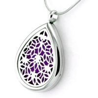 Aidywu — pendentif à fermeture en filigrane, en acier inoxydable, fermoir magnétique, calme les gants, huile essentielle, en forme de goutte
