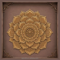 Plafonds en aluminium légers et durables avec un relief classique de lotus pour les salles de culte, panneaux de plafond en aluminium