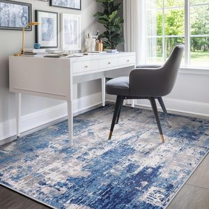 Motif abstrait moderne à imprimé doux antidérapant 5 'x 7' lavable en machine <span class=keywords><strong>tapis</strong></span> <span class=keywords><strong>bleu</strong></span> <span class=keywords><strong>gris</strong></span> marine <span class=keywords><strong>gris</strong></span> pour la maison salon - Product Image 5