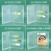 Estuches para Memorias USB SUNSHING Super Clear de 14MM para 1/2/3 Unidades, Estuche para USB y DVD de Calidad Premium