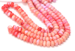 Hermosas cuentas de ópalo rosa bio, forma redonda lisa, 15 pulgadas, 5 a 8 mm, cuentas de piedras preciosas para la fabricación de joyería y manualidades. - Product Image 3