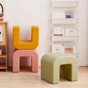 Exquisite Artistic Humanistic Durable Eco Materials Modern External Quality Rotational Plastic Comfortable Square Stool