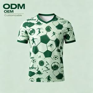 เสื้อฟุตบอลแบบมีสายรัดไหล่ ผ้าโพลีเอสเตอร์ 100% พิมพ์ลายด้วยความร้อน ระบายอากาศได้ดี แห้งเร็ว แขนสั้น พิมพ์โลโก้ตามสั่งด้านหน้า - Product Image 1