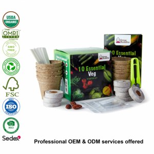 USDA-kit de herramientas de mano para jardín para niños, hierba de rábano, zanahoria, tomate, cereza, no GMO, orgánica, certificado, para interior - Product Image 2