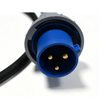 Cable de alimentación industrial personalizado CEE 32A de 3 pines H07RN-F, cable de caucho de neopreno con terminal de anillo, extremo abierto, cable de extensión con clasificación IP67, 3 m, estañado