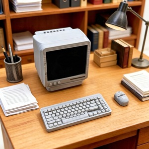 <strong>Dollhouse</strong> mini appliances, mini computer model, Blythe doll accessories, vintage desktop computer - Product Image 4