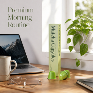 Capsules de matcha Focus Support compatibles avec les machines Nespresso Original, stimulant cérébral, thé vert biologique sain - Product Image 1