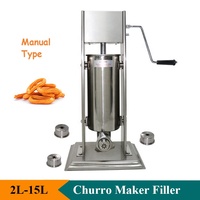 Machine à churros électrique manuelle en acier inoxydable, avec 3 embouts, pour churros espagnols et snacks aux fruits, usage commercial ou domestique