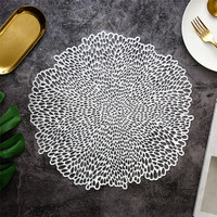 Napperons de table de luxe en vinyle doré, napperons de mariage dorés ajourés pour table à manger, napperons de luxe pour décoration de mariage