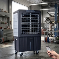 Climatiseur portable 4-en-1, rafraîchisseur d'air évaporatif, ventilateur désertique avec réservoir d'eau de 100L pour usine et entrepôt
