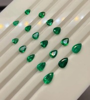 17 Piezas de Esmeraldas Naturales de Primera Calidad, Origen Colombia, Corte Facetado Azul en Forma de Pera, Piedras Preciosas de Alta Calidad para Joyería