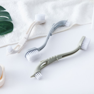 Double Headed Long Handle Shoe <b>Brush</b> Soft Nylon Bristles For Cleaning Shoes - Product Image 3