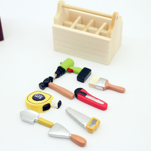 1:12 Mini Wooden <strong>Toolbox</strong> With Tools for Doll'shouse Accessories <strong>Miniature</strong> Doll House <strong>Toolbox</strong> Toy Kits - Product Image 4