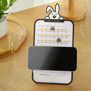Calendario <span class=keywords><strong>perpetuo</strong></span> acrílico de dibujos animados lindo con soporte para teléfono móvil hebilla deslizante Calendario de escritorio para decoración de escritorio - Product Image 3