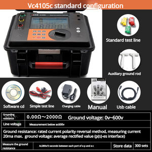 Comprobador de Resistencia de Tierra Shengli VC4106A, Instrumento de Medición de Resistividad del Suelo de Alta Precisión para Protección contra Rayos - Product Image 5