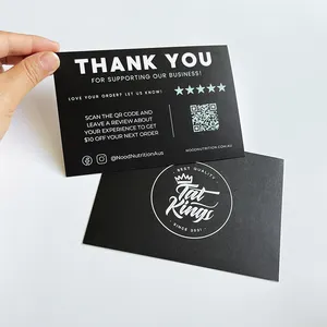 Grazie cartoline di auguri con Logo personalizzato stampa Offset biglietto da visita personalizzato
