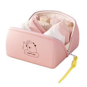 Sac de voyage cosmétique Happy Life, rectangulaire, grande capacité, organiseur de produits de toilette pour voyage, sac de rangement portable pour maquillage - Product Image 2