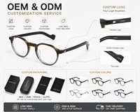 Monturas de Gafas Redondas de Acetato de Celulosa Premium al por Mayor, con Logotipo Personalizado, Hipoalergénicas, Unisex