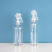 Bouteilles à pompe à pulvérisation transparente en PET 180 ml 250 ml rondes pour cosmétiques, tonique, parfum, soins de la peau et huiles essentielles