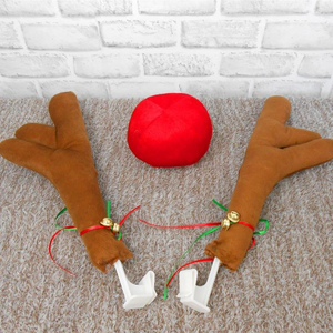 Decoración de Reno, asta de alce, coche, vehículo, cuerno de <span class=keywords><strong>nariz</strong></span>, conjunto de decoración de disfraces, <span class=keywords><strong>Rudolph</strong></span>, Navidad, astas de Reno, adornos de <span class=keywords><strong>nariz</strong></span> <span class=keywords><strong>roja</strong></span> - Product Image 4