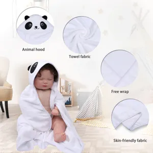 Children's Fashion Hooded Towel Soft And Absorbent Baby Bath Blanket With Cartoon Animal For Spring Season Clothing Baby