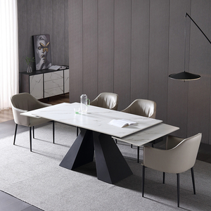 511ตารางขนาดเล็กที่ทันสมัยเผาหินพับโต๊ะรับประทานอาหารขยายชุดห้องรับประทานอาหารชุดประหยัดพื้นที่เฟอร์นิเจอร์บ้าน - Product Image 4