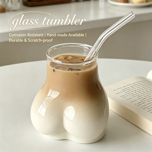 Tasses à café, lait et desserts en verre borosilicate transparent faites à la main, sans BPA, au design mignon et original, très populaires - Product Image 1
