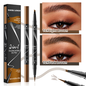 Bút chì lông mày hai đầu không thấm nước 2in1 siêu mỏng chất lỏng không thấm nước 4 prong kẻ mắt thương hiệu riêng bút chì lông mày - Product Image 1
