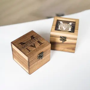 Romantik özel logo sevgili saati kolye sevgililer günü hediye ambalaj kutusu toptan ahşap saat kutusu