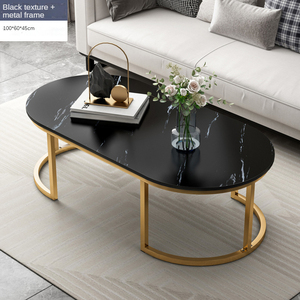 Mesa de centro para sala de estar, mueble moderno, sencillo, de doble capa, Económico - Product Image 6