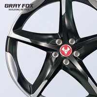 GRAYFOX Jantes forgées personnalisées noir brillant avec bordure argentée 19 20 21 22 pouces 5x120 5x112 5x114.3 pour BMW M3 M4 M5 Mercedes AMG Audi RS